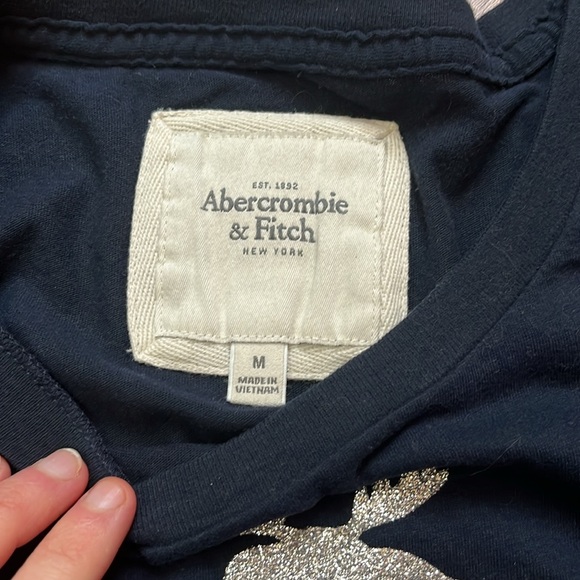 NWOT Y2K Abercrombie Glitter Logo Tee Shirt - Picture 3 of 6